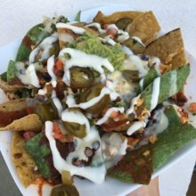 Gluten-free vegan nachos from Golden Mean Cafe